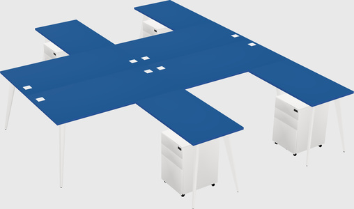 Shared l-shaped office desk system