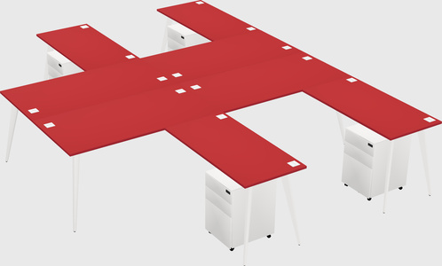 Shared l-shaped office desk system