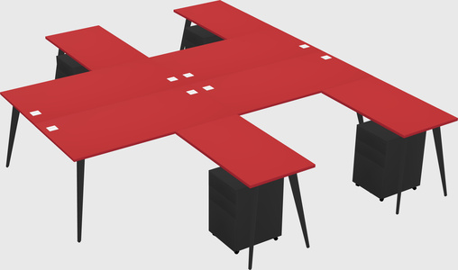 Shared l-shaped office desk system