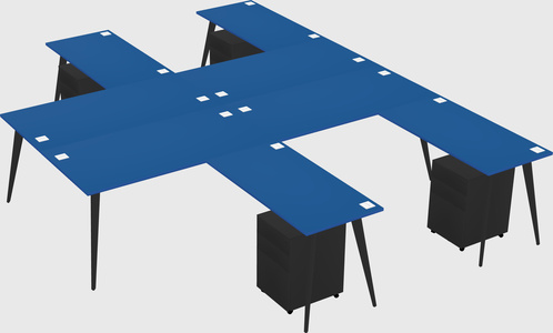Shared l-shaped office desk system