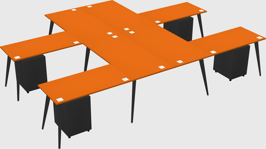 Shared l-shaped office desk system