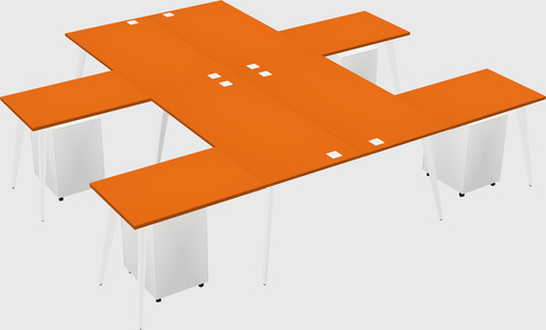 Shared l-shaped office desk system