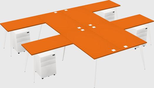 Shared l-shaped office desk system