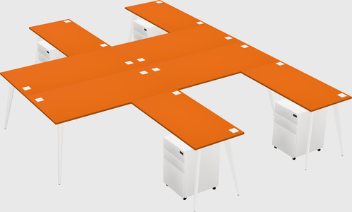 Shared l-shaped office desk system