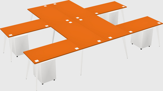 Shared l-shaped office desk system