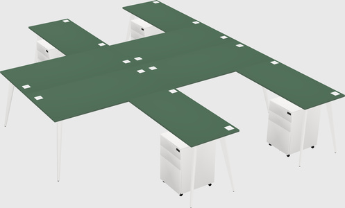 Shared l-shaped office desk system