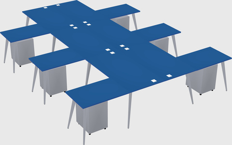 Shared l-shaped office desk system