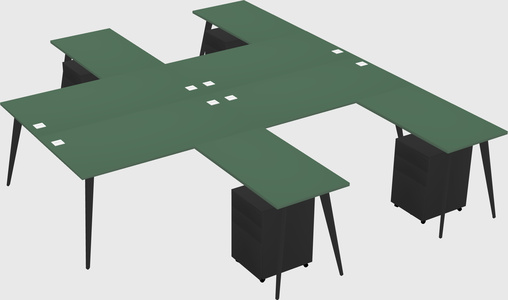 Shared l-shaped office desk system