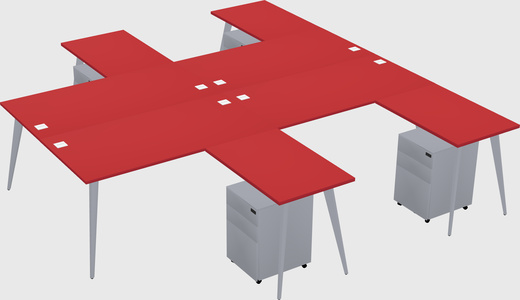 Shared l-shaped office desk system