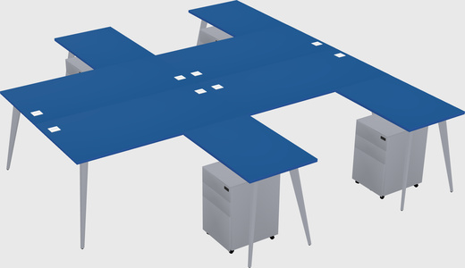Shared l-shaped office desk system