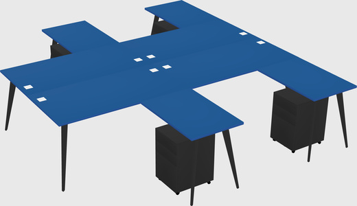 Shared l-shaped office desk system