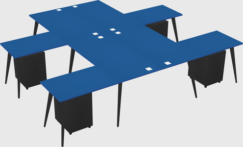 Shared l-shaped office desk system