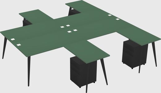 Shared l-shaped office desk system