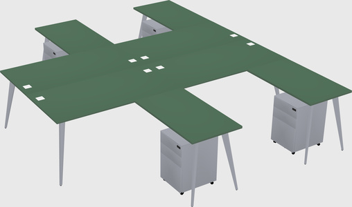 Shared l-shaped office desk system