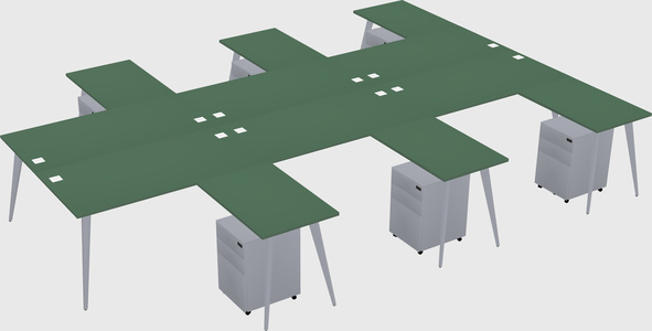 Shared l-shaped office desk system