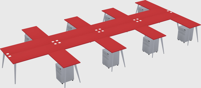 Shared l-shaped office desk system