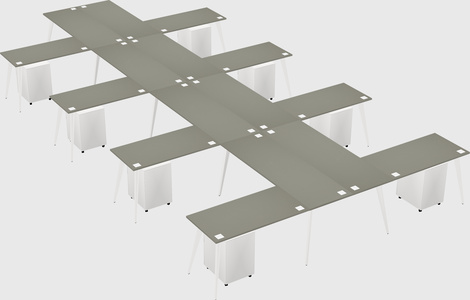Shared l-shaped office desk system