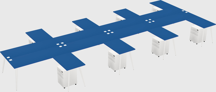 Shared l-shaped office desk system