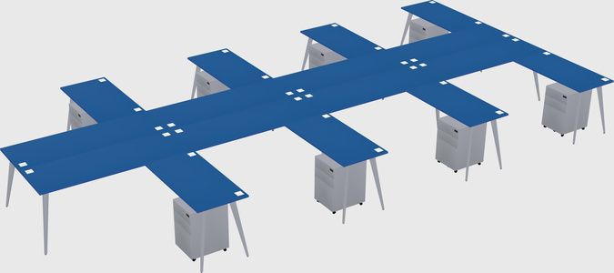 Shared l-shaped office desk system