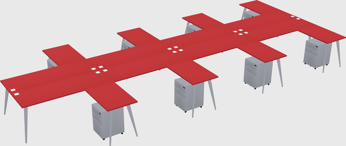 Shared l-shaped office desk system
