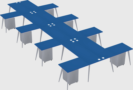 Shared l-shaped office desk system