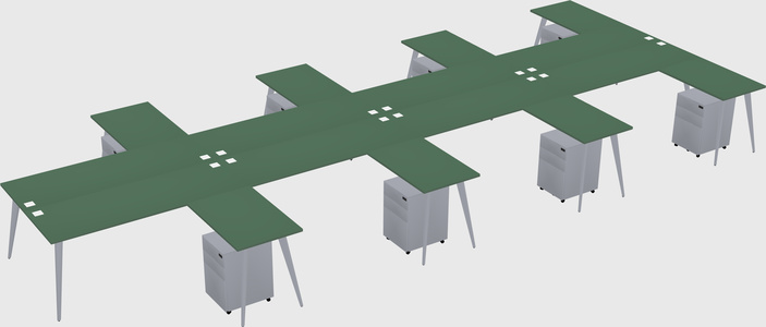 Shared l-shaped office desk system