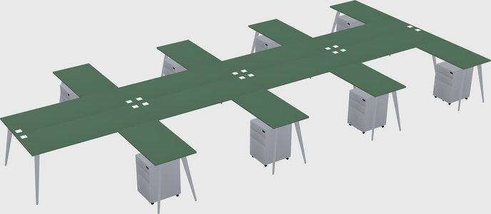 Shared l-shaped office desk system