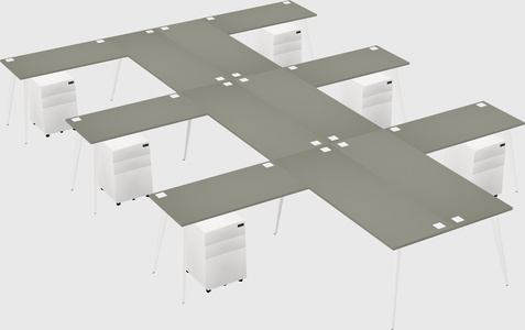 Shared l-shaped office desk system