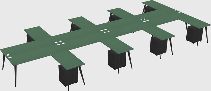 Shared l-shaped office desk system