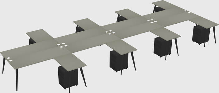 Shared l-shaped office desk system