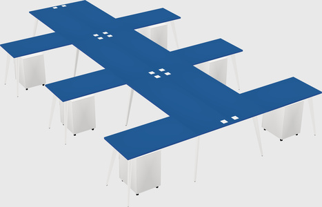 Shared l-shaped office desk system