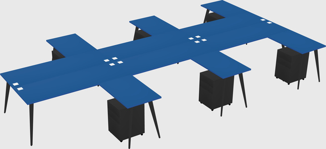 Shared l-shaped office desk system