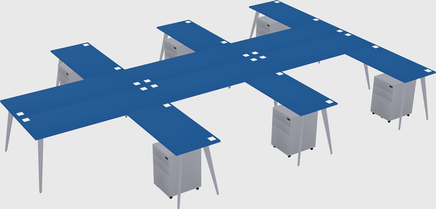 Shared l-shaped office desk system