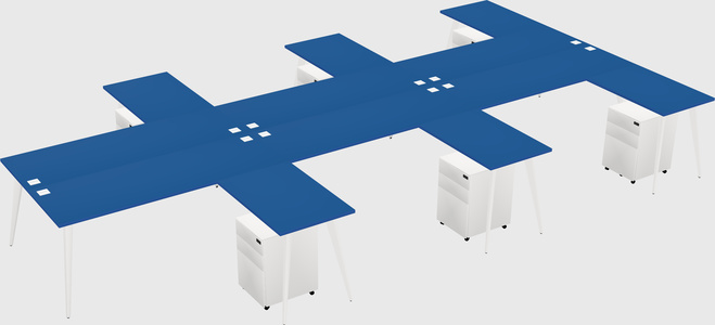 Shared l-shaped office desk system