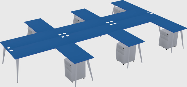 Shared l-shaped office desk system