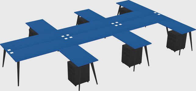 Shared l-shaped office desk system