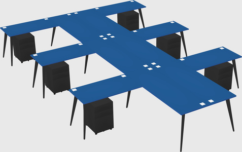 Shared l-shaped office desk system