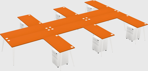 Shared l-shaped office desk system