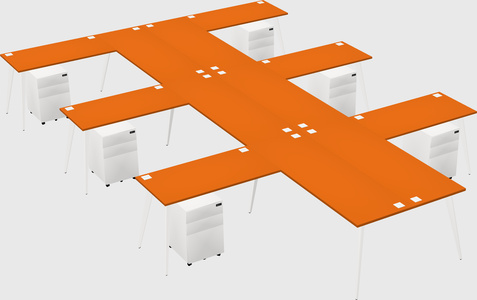 Shared l-shaped office desk system