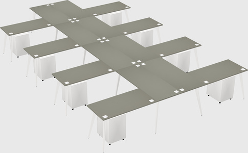 Shared l-shaped office desk system
