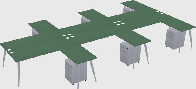 Shared l-shaped office desk system
