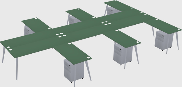 Shared l-shaped office desk system