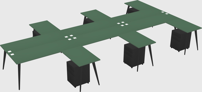 Shared l-shaped office desk system