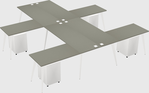 Shared l-shaped office desk system