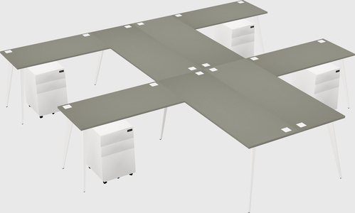 Shared l-shaped office desk system