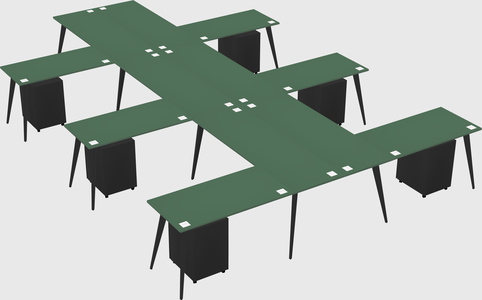 Shared l-shaped office desk system