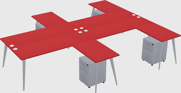 Shared l-shaped office desk system