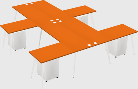 Shared l-shaped office desk system