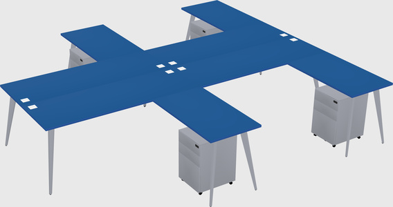 Shared l-shaped office desk system