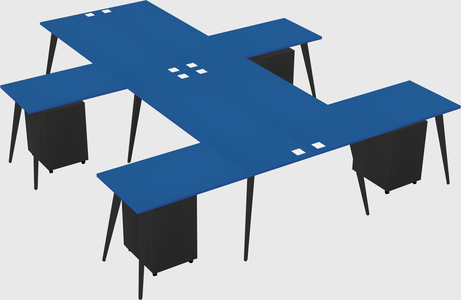 Shared l-shaped office desk system